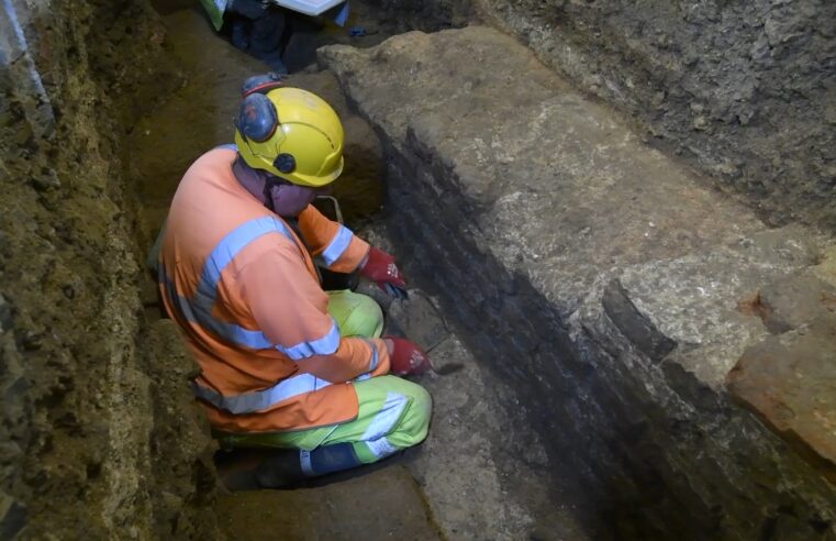 An ancient Roman basilica has been discovered below London’s financial district